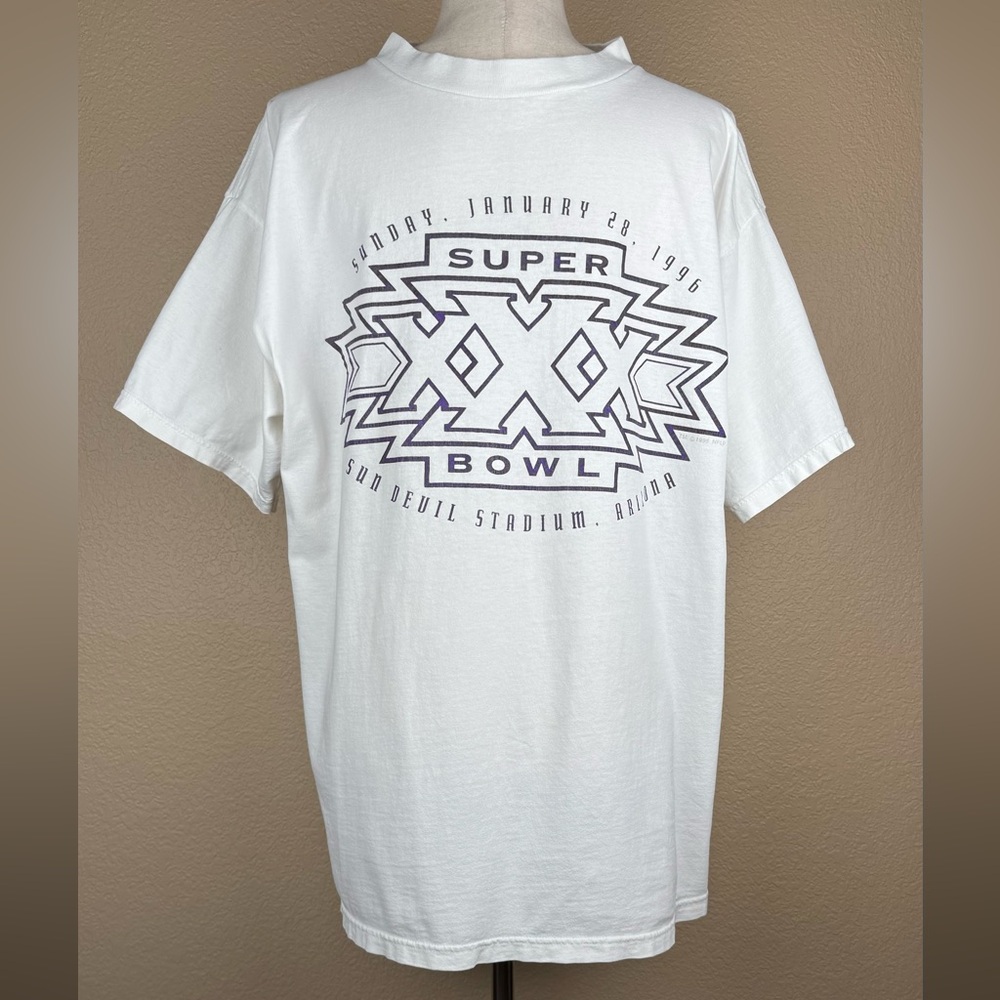 1996 NFL Super Bowl XXX White T-Shirt. Sun Devil Stadium. Size- XL